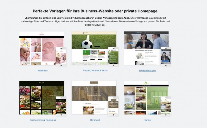 Homepage Baukasten