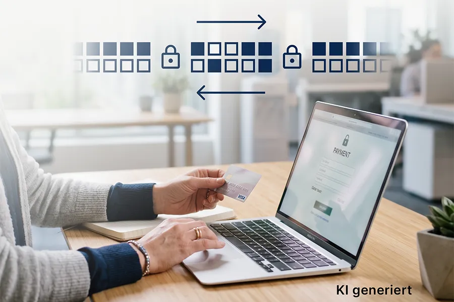 Bei der &Uuml;bertragung von sensiblen Daten, wie z.B. Kreditkarten Daten wird mittels SSL die &Uuml;bertragung beim Sender verschl&uuml;sselt und beim Empf&auml;nger wieder entschl&uuml;sselt.