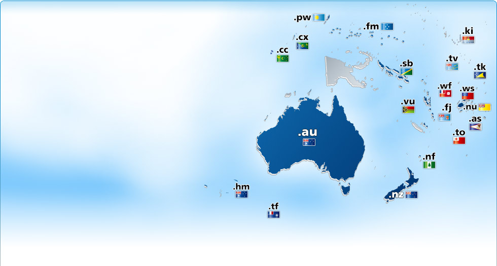 Domains aus Ozeanien und Australien registrieren
